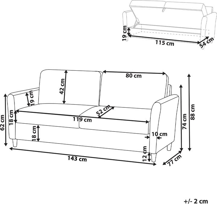 Actual product image Beliani Mare (2 person sofa)