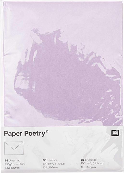 Produktbild Rico Design Paper Poetry Essentials Umschlag B6 Flieder, Position (B6, 50x)