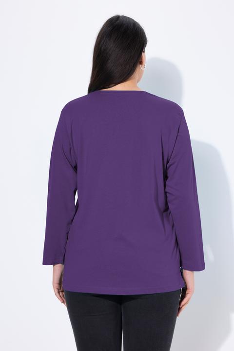 Produktbild Ulla Popken Shirt, V-Ausschnitt, Relaxed, Langarm (60)