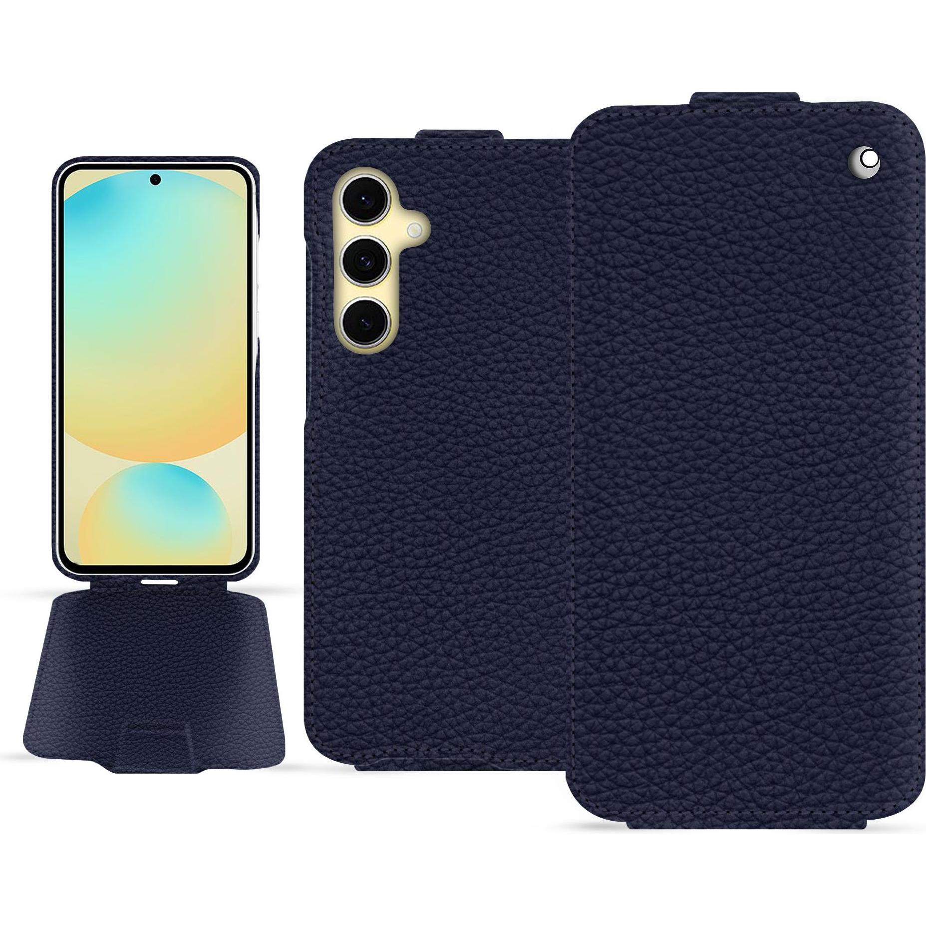 Noreve Lederschutzhülle vertikal (Samsung Galaxy S24 FE), Smartphone Hülle, Violett