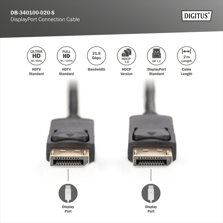 Produktbild Digitus DisplayPort — DisplayPort (2 m, DisplayPort)