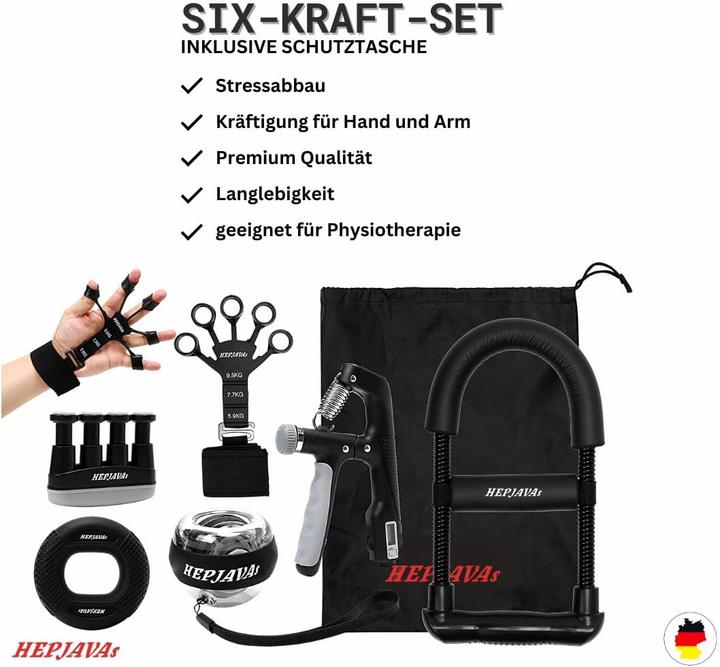 Produktbild Hepjavas 6in1 Handkraft-Trainingsset für Reha & Krafttraining