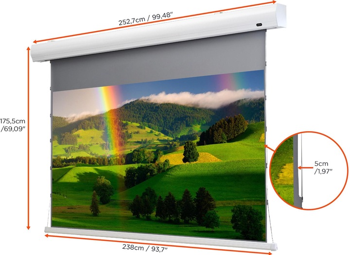 Produktbild Celexon Tension-Leinwand HomeCinema Dynamic Slate ALR 221x124cm 16:9 (100", 16:9)
