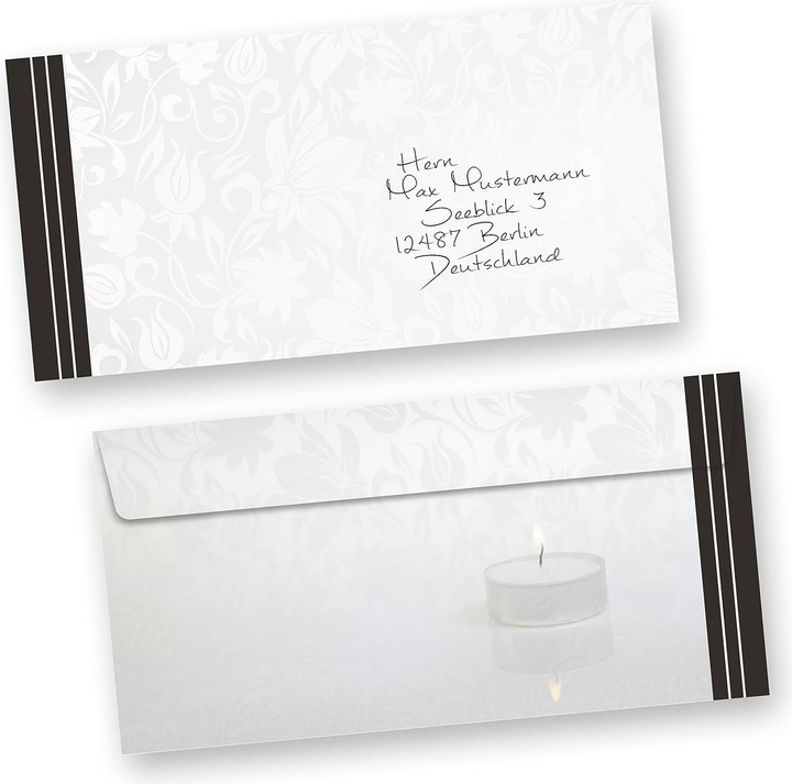 Actual product image Tatmotive Trauer-Briefumschläge DIN lang (250 Stück) (110 x 220 mm, 250 x)