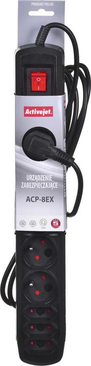 Produktbild Activejet APN-8G/3M-BK Steckdosenleiste mit Kabel (8 x, CEE 7/16, CEE 7/5, 3 m)