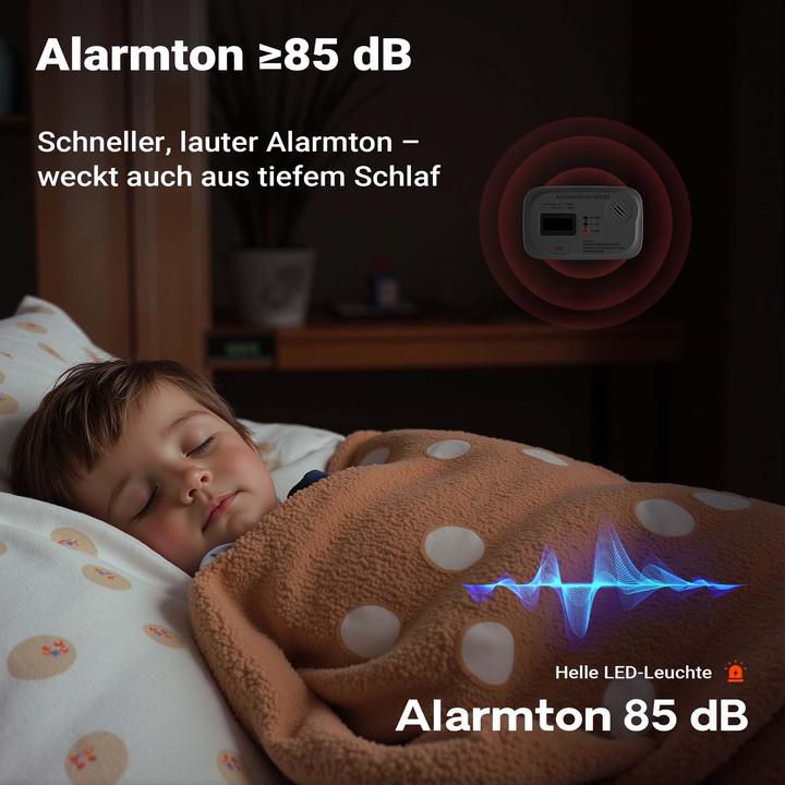 Produktbild Wiltec CO Melder Display 85 dB Kohlenmonoxid Gasmelder Gaswarnanlage Warnmelder