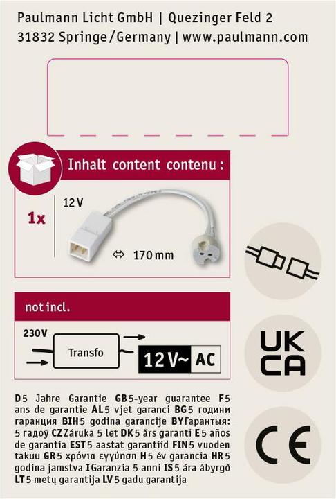 Produktbild Paulmann Universalfassung G4/GX5,3/GY6,35