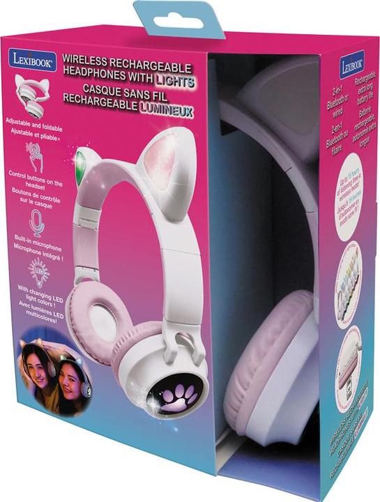 Actual product image Lexibook Cat ear and lightings bluetooth headphones (HPBTKT)
