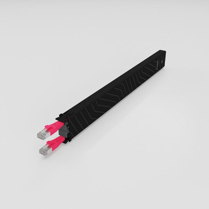 Productafbeelding PATCHBOX één / Cassette / 8RU / Cat 6A, STP, 0,8 m, rood (S/FTP, CAT6a, 0.80 m)