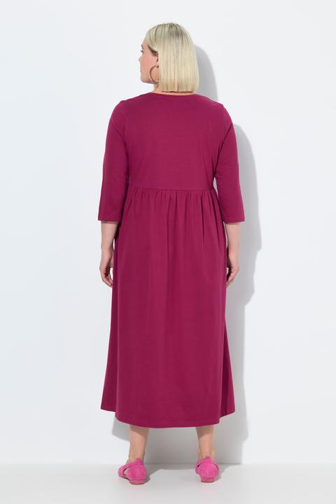 Produktbild Ulla Popken Jerseykleid, Empirenaht, V-Ausschnitt, 3/4-Arm, Taschen (50, 52)