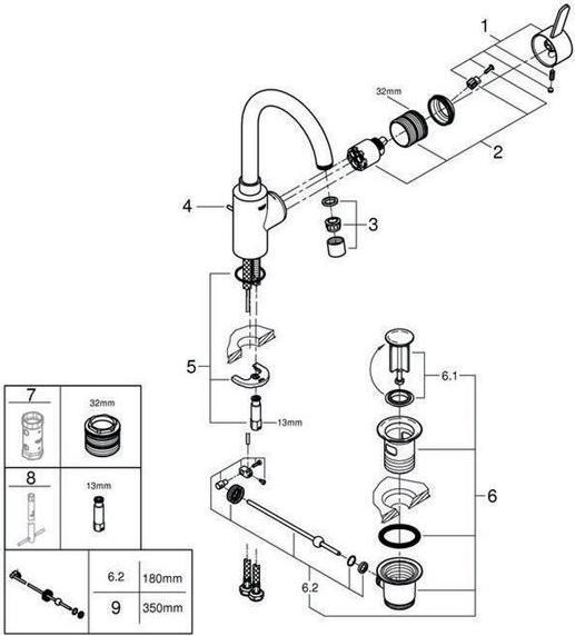 Produktbild Grohe Eurosmart Cosmopolitan Einhand-Waschtischbatterie L-Size
