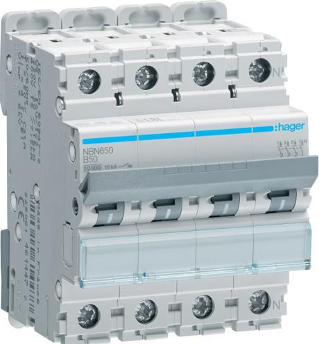 Produktbild Hager HAG NBN650 LS-Schalter 3P+N 10kA B-50A 4M