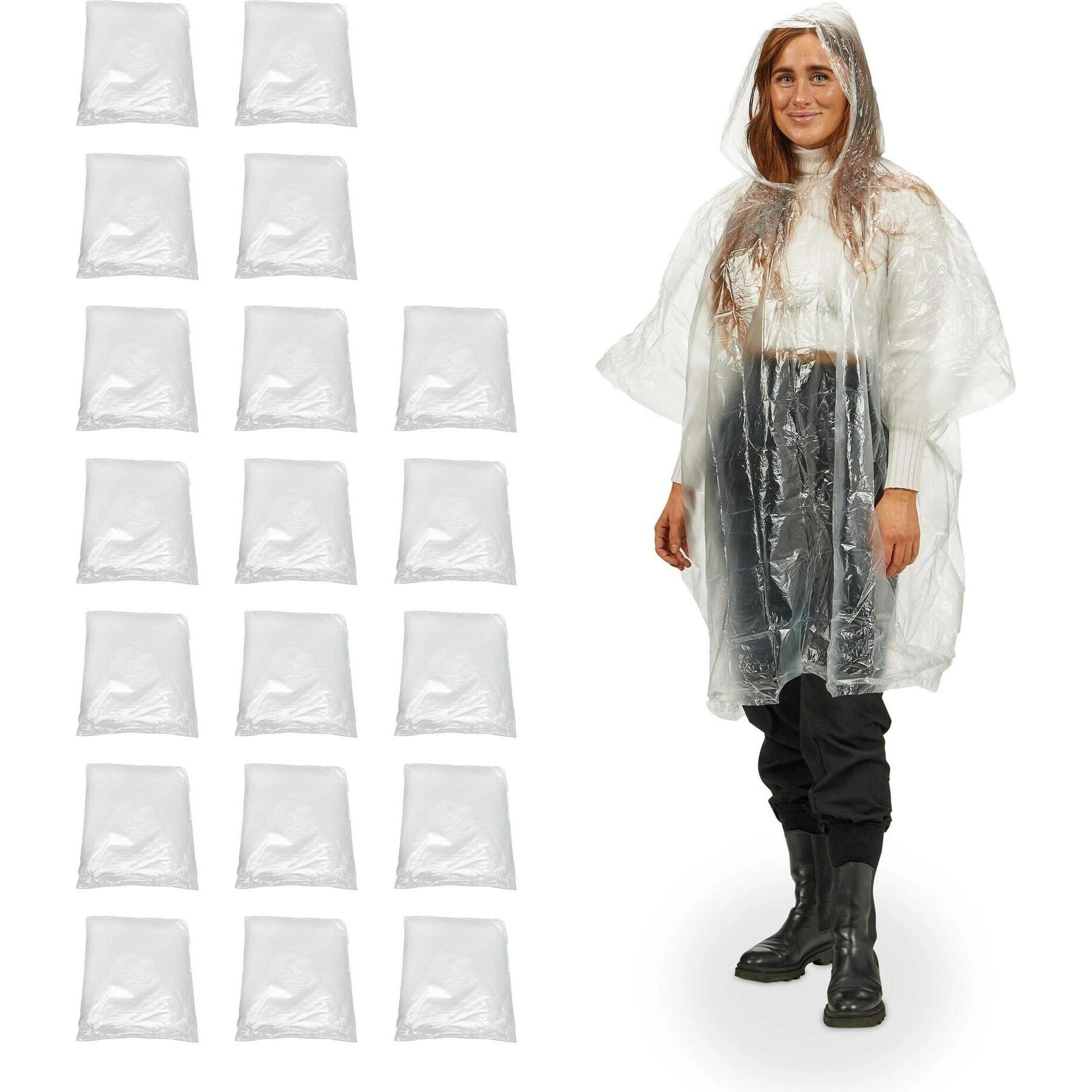 Thumbnail - Relaxdays, Unisex, Jacke, Regenponcho (One Size), Transparent, One Size