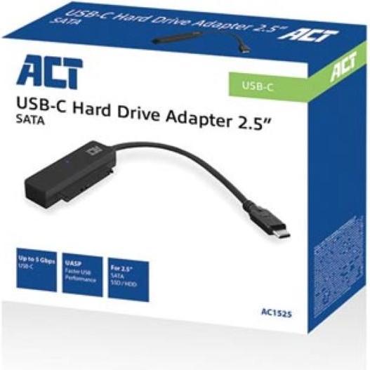 Actual product image ACT USB-C adapter cable to 2.5" SATA HDD/SSD