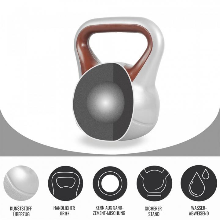 Actual product image Gorilla Sports Kettlebell Stylish (1 x 3 kg, 1 x 6 kg, 1 x 8 kg)