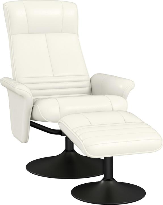 Produktbild Homcom Relaxsessel mit Fusshocker Polyester, Stahl Cremeweiss
