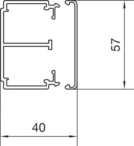 Produktbild Hager Kabelkanal komplet LF 40061 perlegrå - (2 meter) (Kabelkanal, 200 cm)