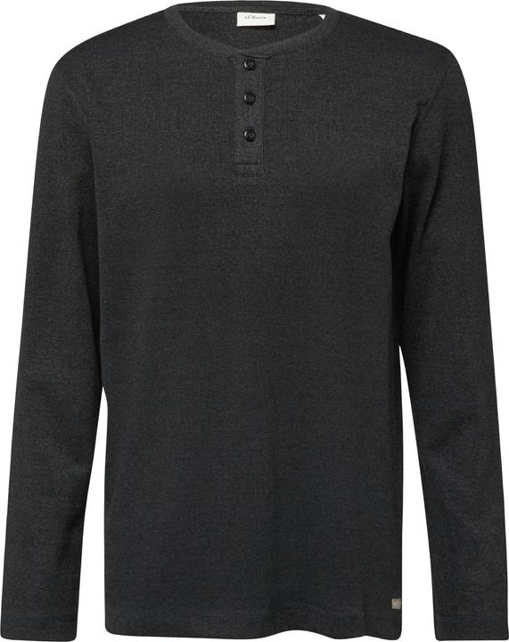 Produktbild s.Oliver T-Shirt Geripptes Longsleeve mit Henleyausschnitt (M)