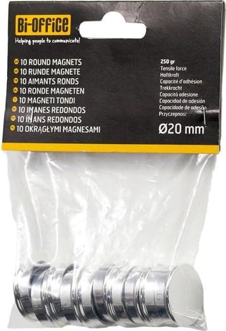 Image du produit Bi-Office Aimant argent (10x)