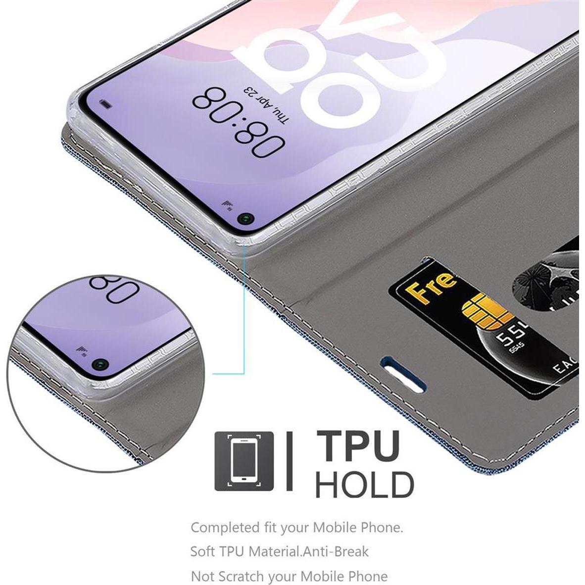 Thumbnail - Cadorabo Book Jeans Optik Cover (Huawei Nova 7 SE), Smartphone Hülle, Blau
