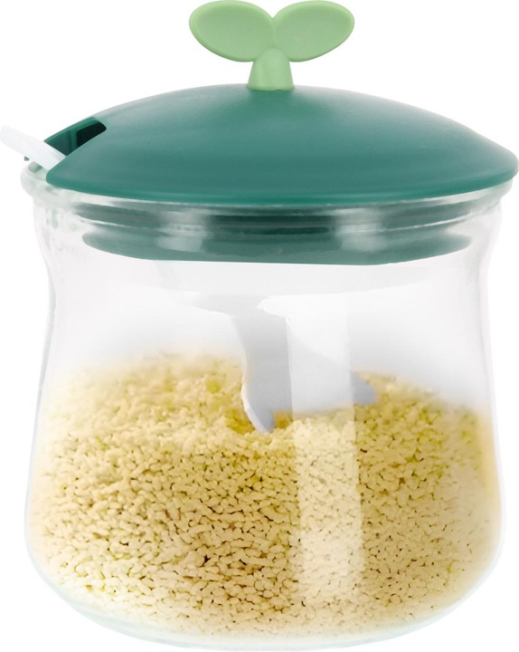 Immagine prodotto Cheffinger Set di 3 barattoli per spezie in vetro con coperchi e supporti in plastica (15 l)