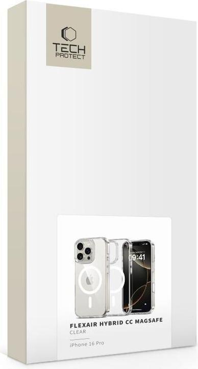 Immagine prodotto Tech-Protect Custodia Flexair Hybrid CC Magsafe per iPhone 16 Pro - trasparente (Apple iPhone 16 Pro)
