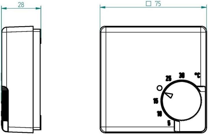 Actual product image Eberle Controls Room thermostat flush-mounted 5 to