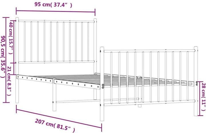 Image du produit vidaXL Bettgestell (90 x 200 cm)