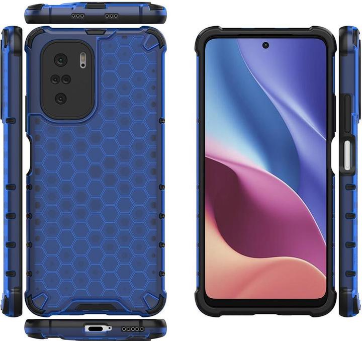 Produktbild Hurtel Honeycomb Case armor cover with TPU Bumper for Xiaomi Redmi K40 Pro+ / K40 Pro / K40 / Poco F3 blue (Xiaomi Redmi K40 Pro+, LG K40, Xiaomi Poco F3)