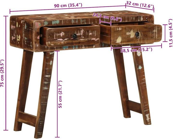 Image du produit vidaXL Konsolentisch (90 x 32 x 75 cm)