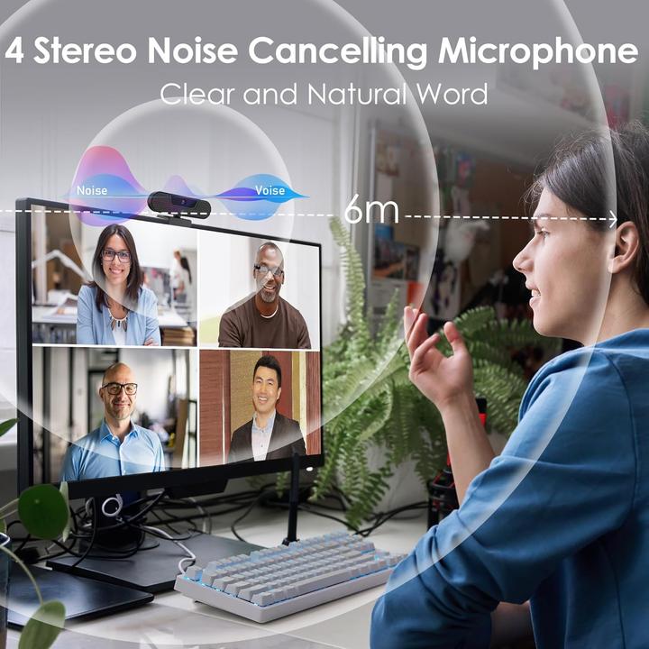 Produktbild Vizolink 2K Webcam W4GS mit Autofokus und Geräuschunterdrückung