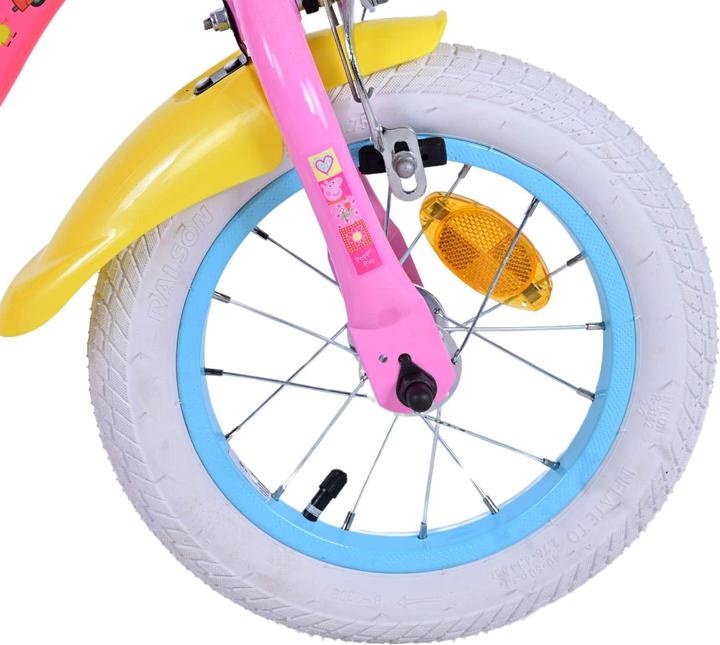 Produktbild Peppa Pig 12-Zoll-Kinderfahrrad Pink mit abnehmbaren Stützrädern und zwei Handbremsen - Sicherheit u (12")