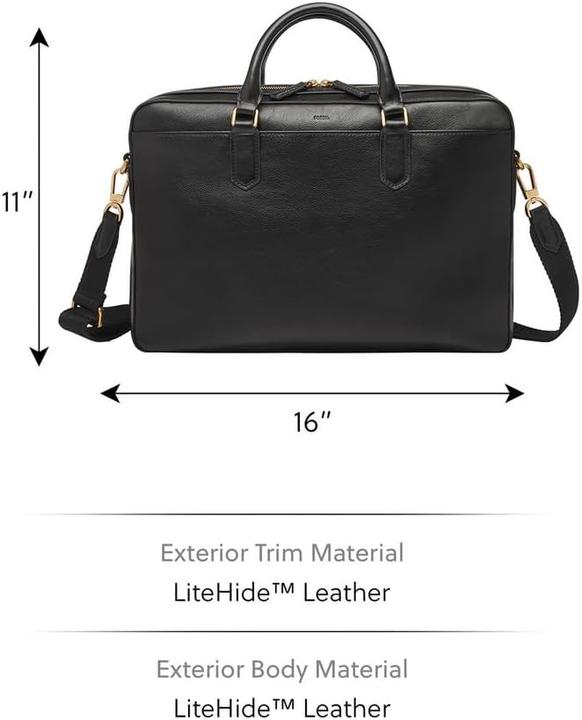 Actual product image Fossil Asher briefcase leather 40 cm laptop compartment (17")