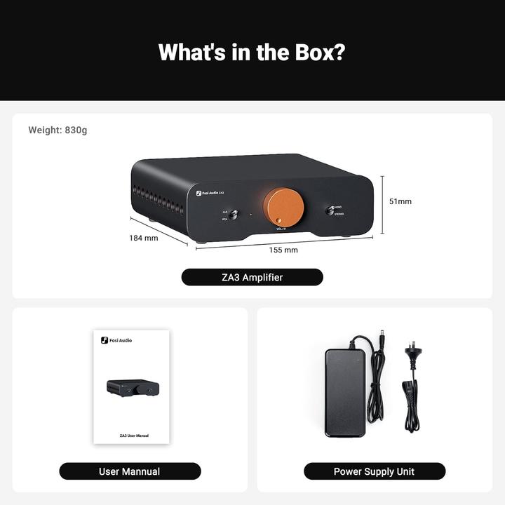 Actual product image Fosi Audio ZA3 48V (Amplifier)