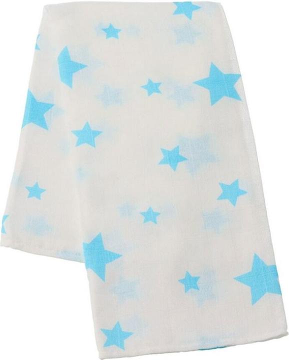 Actual product image New Baby Neu Baby Softy bedruckt Baumwolle Windeln 70 x 70 cm 4 Stück türkis und weiss (70 cm)