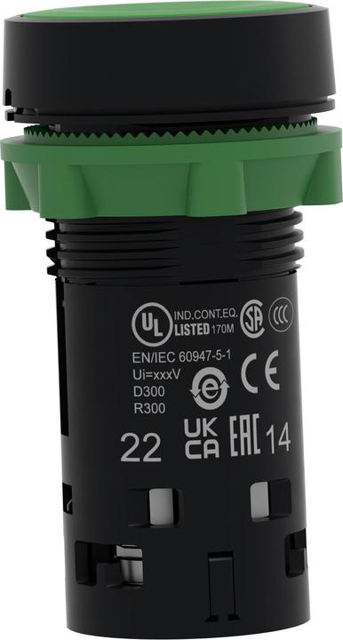 Produktbild Schneider Electric Push button Spring Rtn green NO+NC