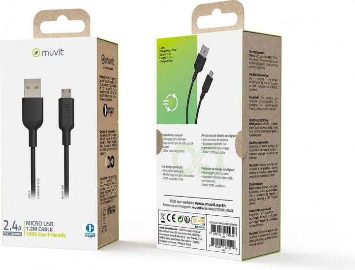 Actual product image Muvit For Change Cable USB A/ Micro USB 1.2m Noir (1.20 m, USB 2.0)