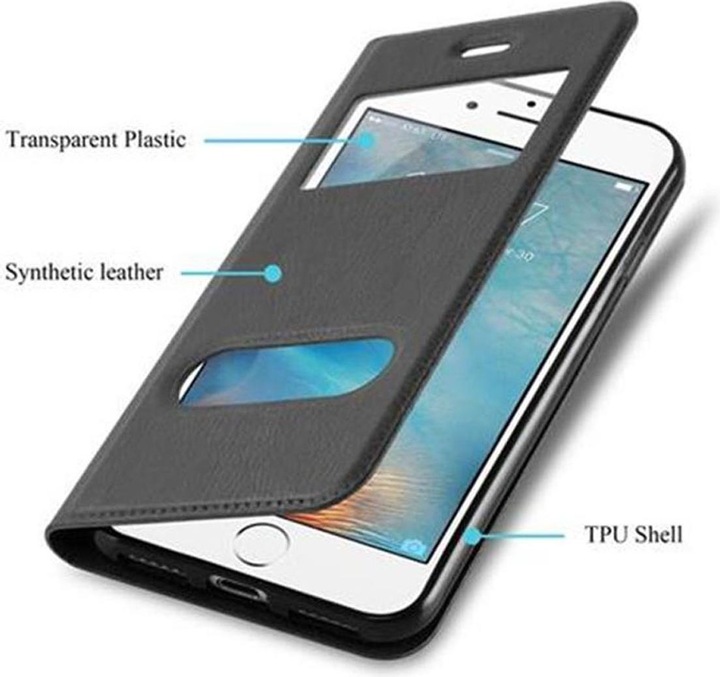 Produktbild Cadorabo Book mit View Doppelfenster Cover (Apple iPhone 7 Plus, Apple iPhone 7s Plus)