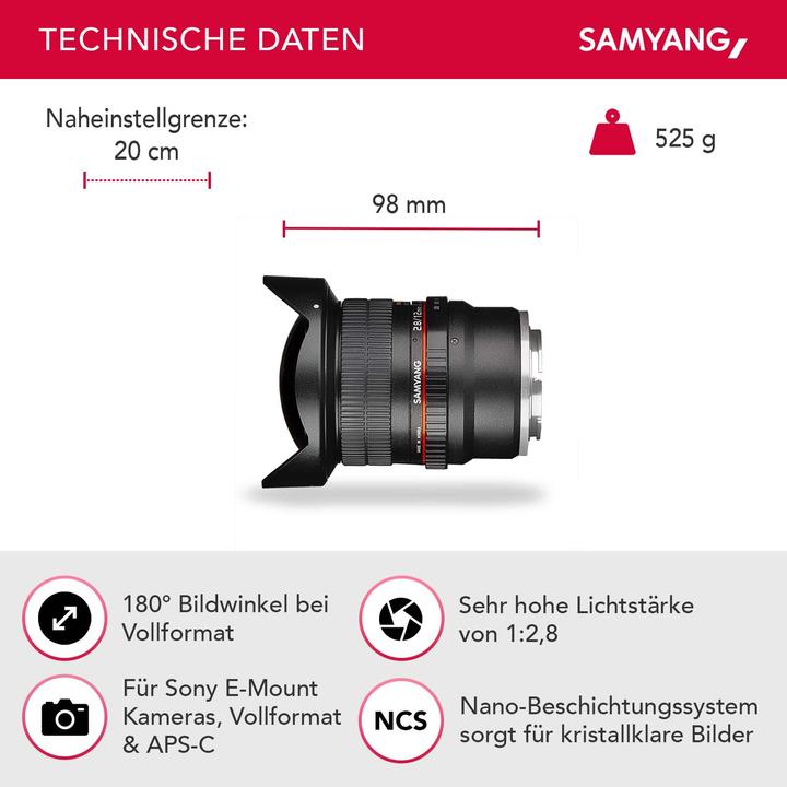 Actual product image Samyang 12mm F2.8 Sony E-mount (Sony E, full size)