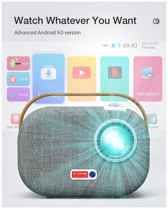 Actual product image BlitzWolf BW-V2 (Full HD, 150 lm, 1.4:1)