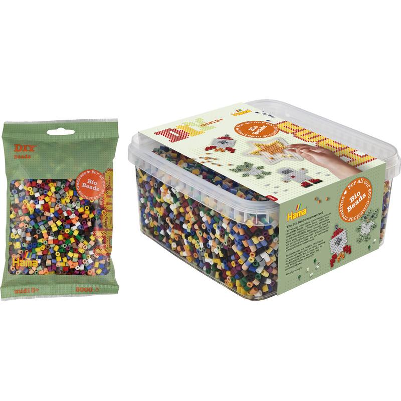 Thumbnail - Hama BIO midi - 15,000 pcs + 1 star plate in bucket (371900)