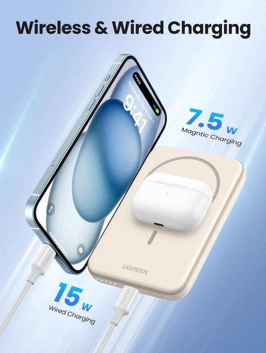 Actual product image Ugreen Magnetic Power Bank (5000 mAh, 15 W, 18.50 Wh)