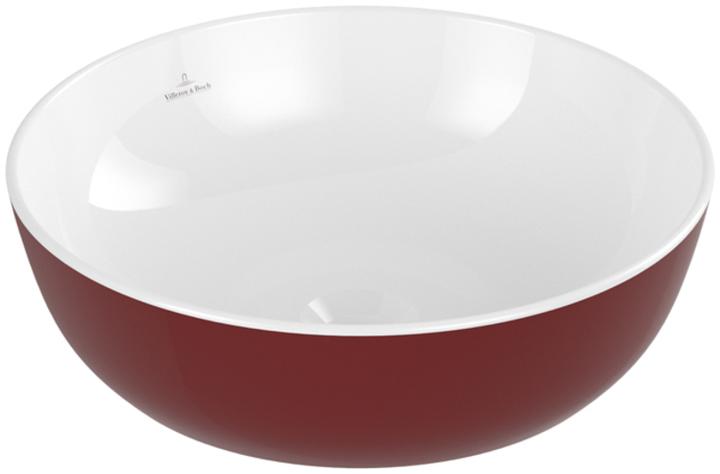 Produktbild Villeroy & Boch V&B Aufsatzwaschtisch ARTIS 430mm, rund, ohne ÜL bordeaux (200 mm, 430 mm)
