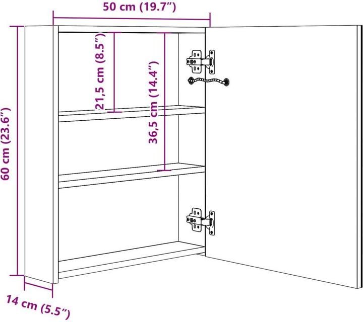 Immagine prodotto vidaXL Badezimmerschrank (50 x 13.50 x 60 cm)