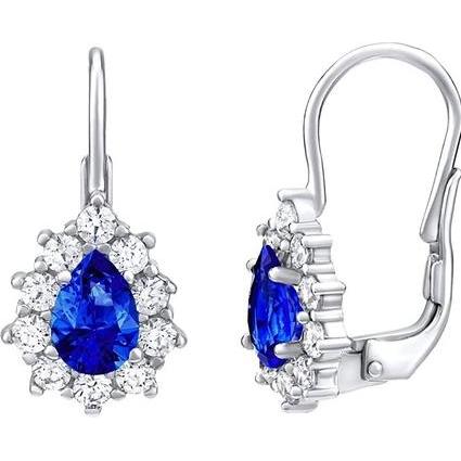 Silvego, Ohrringe, Silver earrings withue Swarovski Â stone Created Stones SILVEGO31866D