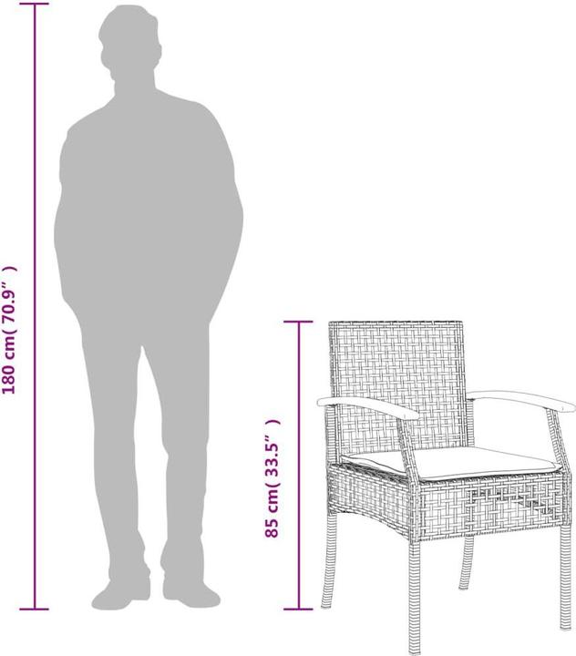 Image du produit vidaXL Garten Essgruppe (160 x 80 x 74 cm)