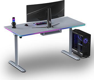 Actual product image Ultradesk Gaming-Tisch QUEST, 140x70cm, 72-120cm, grau-grau