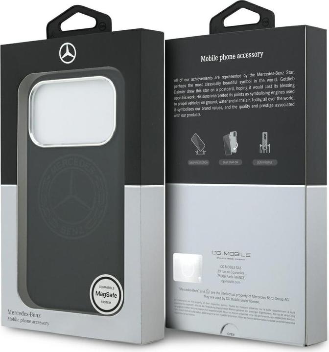 Produktbild Mercedes Etui Silicone Vintage Logo MagSafe do iPhone 17 Pro czarny (Apple iPhone 17 Pro)