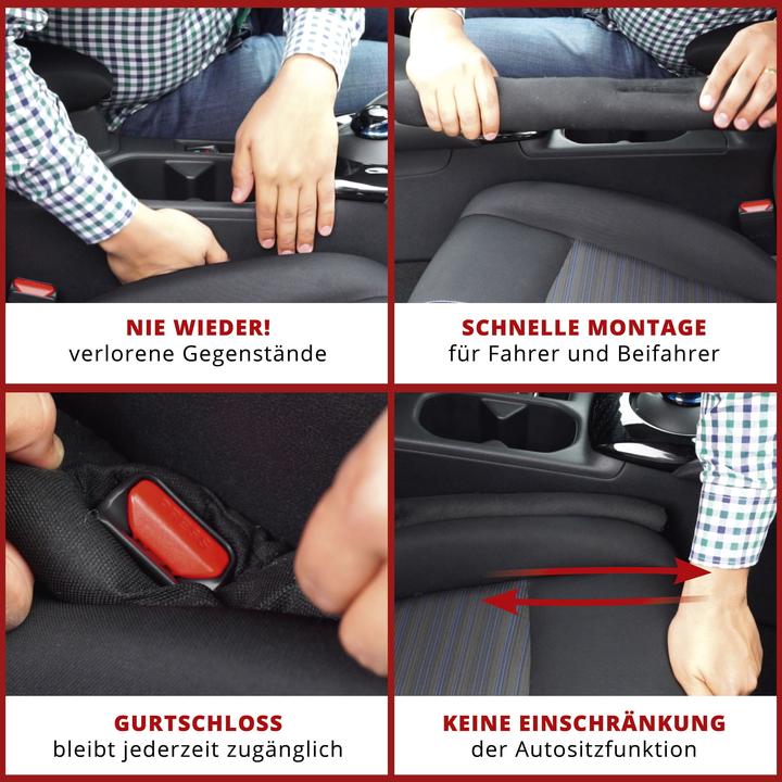 Produktbild Walser Autositz Lückenfüller AntiDrop, 2er Set Sitzlückenfüller-Auto 49x7,5 cm schwarz