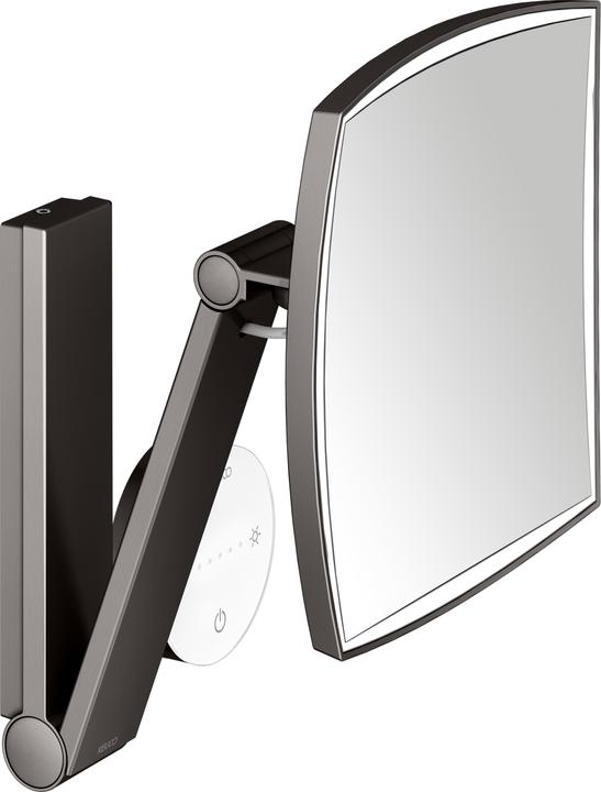 Keuco iLook move Make-up mirror, illuminated, angular, multi-level adjustable light colour, glass co (200 x 200 mm)
